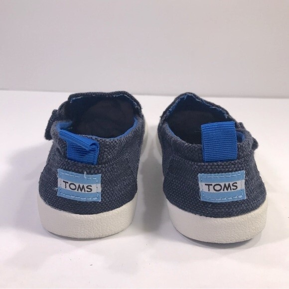 TOMS Youth Avalon Slip On Sneakers  / Navy & White / Shoe Size 10 T (Youth) - Picture 4 of 10